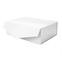 PACKHOME Gift Box 14x9.5x4.5 Inches, Large Gift Box with Lid, Bridesmaid Proposal Box, Sturdy Storage Box, Collapsible Gift Box with Magnetic Closure (Glossy White)
