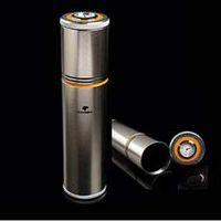 New Yellow Cylindrical Travel Cigar Hydrating 3 Tube Humidor with Hygrometer (Grey)