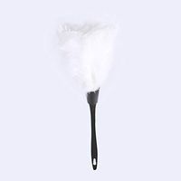 Feather Duster-Turkey Feather Cleaning Duster Soft Brush with Black Handle Home Furniture Car Cleaning Tools (5 Colors) (Color : White)