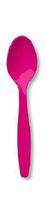 Club Pack of 600 Hot Magenta Premium Heavy-Duty Plastic Party Spoons