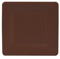 Caspari 24 Disposable Square Salad / Dessert Paper Plates - Grosgrain Border - Brown