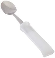 Sammons Preston Plastic-Handle Utensil, 7" Youth Spoon with 4" Handle Molded to Improve Grasping & Holding, Stainless Steel Pediatric & Adult Silverware, Adaptive Eating Tool & Dining Aid