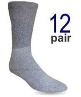 Diabetic Socks Ultra Light, 12 Pairs (9-11, Gray)