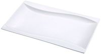 Yanco SW-208 Rectangular Plate, 7.25" Length x 5" Width, Porcelain, Bone White, Pack of 24