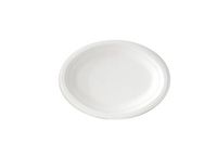 Go-Green Eco-Friendly 100% compostable, Sugarcane Fiber, Disposable 10" x 12.5" Oval Plate, 125 Pack