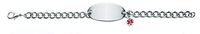 Ladies Stainless Medical Alert ID Oval Plaque with Charm Bracelet