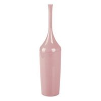 mDesign Modern Slim Plastic Toilet Bowl Brush and Holder for Bathroom Storage and Organization - Space Saving, Sturdy, Deep Cleaning, Covered Brush - Rosette Pink