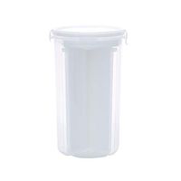 Everyfit- Kitchen Compartment Transparent Sealed Cans Food Storage Container, Airtight Watertight Cereal Box, Kitchen Storage Tank Can For Grains, Dried Fruit, Snacks, 4 Compartments(White)