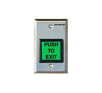 Seco-Larm SD-7202GC-PEQ ENFORCER LED Illuminated RTE Single-gang Wall Plate with Large Green Button, Large Illuminated Push Button with Caption "PUSH TO EXIT", Pushbutton Rated 10A at 125 to 250VAC