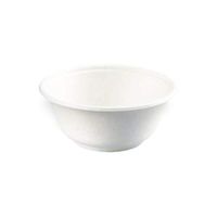 Biodegradable Oval Sugarcane Bowl, (Case of 500), PacknWood - White Paper Party Bowls (10 oz, 4.7") 210APUB13