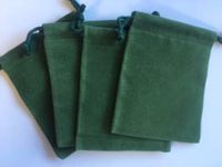 Mojo Bags ~ 4 Green Velvet Empty Bags for You to Fill ~ Velvet 3x4 inch~ Ravenz Roost