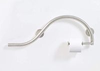 Lifeline Bathroom Grab Bar with Toilet Paper Holder - Luna Design | Left Hand | Brushed Nickel