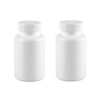 2PCS 200ML 6.8OZ White Empty Plastic Bottles with Screw Cap Solid Powder Capsules Pill Tablet Holder Storage Box Refillable Portable Durable Container Jar Pot for Travel Daily Life Use