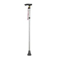 Folding Walker Crutches Aluminum Alloy Telescopic Adjustment Anti-Slip Elderly Support Light Four-Color MUMUJIN (Color : Silver)