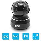 HENTEK Dome Camera 720p HD Pan/Tilt/Zoom Wi-Fi IP Security Surveillance System Night Vision, Remote Monitor iOS, Android App (Black)