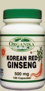 Ginseng -Korean Red (Panax) 500mg (100Capsules) Brand: Organika