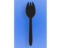 Wow Plastics Inc. Medium Weight 6" Spork - Black Pp - 2/500 (1,000/Case)