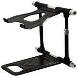 CRANE Stand Elite  Universal DJ Stand for Laptops, Tablets and Controllers with Faux-leather Carry Bag, Black