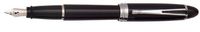 Aurora Ipsilon Deluxe Black w/ Chrome Trim Broad Point Fountain Pen - AU-B12C-B