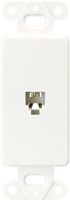 EATON Wiring 3560-4W Decorator Insert Single Telephone Jack with 4-Conductors, Category 3 RJ11 or RJ14, White