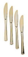 Exquisite Plastic Cutlery, Premium Quality Silverware"Gold/Silver look alike"Heavy Duty Plastic Cutlery - 120 Count (Gold, Knives)