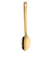 BuyGo Large Serving Spoon Stainless Steel Long Buffet Spoon Gold Solid Spoon with Mirror Polish, Dishwasher Safe, 13.07 inch