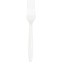 Club Pack of 288 Classic White Premium Heavy-Duty Plastic Party Forks