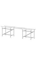 Pair of Chrome Tandem Rails for Chrome Double-Rail Clothing Rack with Z-Brace