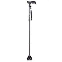 YULAN Aluminum Walker Crutches 5 Sections Folding Multi-Function Telescopic Adjusting Anti-Slip Elderly Cane 2 Color (Color : Black)