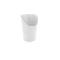 Disposable French Fries or Wrap Cup (Case of 1200), PacknWood - White Paper Food Containers French Fry Holder (5.5 oz) 210GSP49W