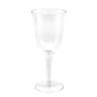 100 Disposable Plastic Wine Glasses | LARGE 10 oz. Premium Clear Hard Plastic Fancy Wine Cups for Weddings & Events (100-Pack) by BloominGoods