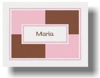 Paparte Note Cards (709 Pink and Brown Block Name)