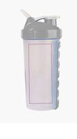 Water Drinking Bottle Pill Organizer Reminder 7day Pill Reminder Organizer 24oz (Gray)