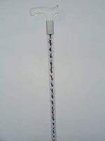 Elegant Acrylic Designer Walking Cane (30", Blue & Pink Silk Roses)