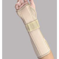 Florida Orthopedics Perforated Suede Finish Wrist & Forearm Splint, Beige, Left Large 8" length
