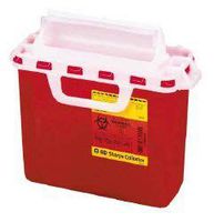 Becton Dickinson Sharps Container 1-Piece 12 H X 13-1/2 W 6 D Inch 2 Gallon Red Horizontal Entry Lid, 305435 - Sold by: Pack of ONE