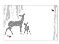 Reindeer Gift Note Cards with Envelopes and Gold Seal -25pack Set