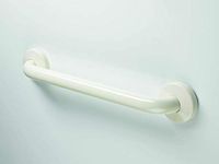 PONTE GIULIO Maxima Straight Vinyl Coated Grab Bar with Safety Grip and Cover Flange - 1 1/4" Diameter 18"