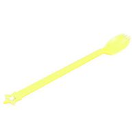 Kungfu Alien Disposable Long Handle Plastic Spoons for Ice Cream Spoons Yellow（100 Count）
