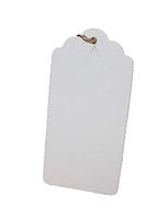 100PCS Blank Brown Kraft Paper Hang Tags Marking Wedding Party Favor Label Price Gift Cards (White)