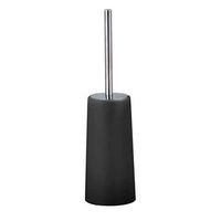 Toilet Brush Holder | Modern Stainless Steel Toilet Bowl Brushes Compact Bathroom Cleaning Tools (Black)