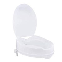 JOEPET Portable Clip-On Raised Toilet Seat, Raised Toilet Seat with Lid, Elongated Toilet Seat for Elderly, Handicapped, Disabled Individuals