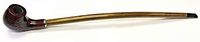 Eclipse Brown Carved Wood Design Extra Long 16" Churchwarden Pipe, Tobacco Herb Pipe Bowl, PIPL37BR