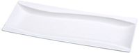 Yanco SW-215 Rectangular Plate, 15" Length x 5.625" Width,  Porcelain, Bone White, Pack of 12