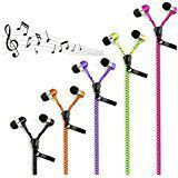 Sufang in-Ear Zip Zipper Stereo Headphones Headphone Earphone Earbud for Mobile Phones Purple