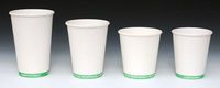 8 oz. Compostable Hot Beverage Paper Cup - Green Stripe (2 Boxes - 50 Cups per Box) - AB-310-4-132