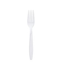 TigerChef 1000 White Fine Forks Heavy Weight Durable Plastic Cutlery With An Engraved Design Disposable Recyclable Reusable Solid Durable Silverware Flatware Cutlery Utensil Bulk (Fine Forks, White)