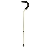 PCP Lightweight Adjustable Cane, Offset Handle, Foam Grip, Silver Frost