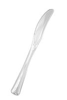 Party Essentials 24 Count Extra Heavy Duty Hard Plastic Knives Cutlery, Full, Clear