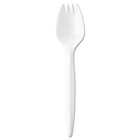 GEN Wrapped Cutlery, 5-3/4 inch, Spork, White, 1000/Carton